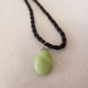 Green Czech Glass Bead Necklace